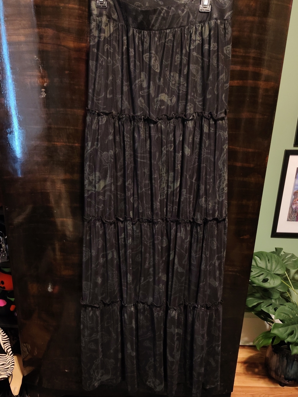 Killstar Sheer Tiered Maxi Skirt Goth